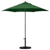 Astella 9" Patio Umbrella With Steel Ribs Push Lift, Hunter Green