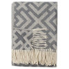 Athens Wool Blend Throw, Cream and Gray