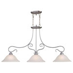 Livex Lighting - Coronado 3 Light Island Light, Brushed Nickel - This 3 light Island from the Coronado collection by Livex will enhance your home with a perfect mix of form and function. The features include a Brushed Nickel finish applied by experts.