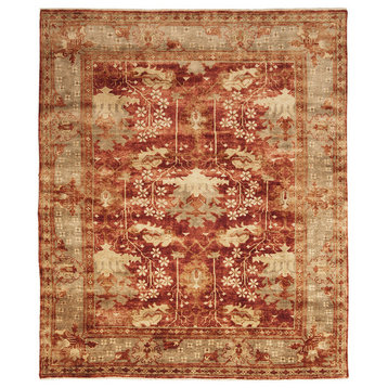 Safavieh Oushak Collection OSH108 Rug, Red/Green, 9' X 12'
