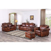 Leather Lusso Rowan Traditional Genuine Leather Sofa in Marco Brown