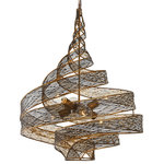Varaluz - Varaluz 240P06HO 6-Light Pendant Flow Hammered Ore - Rhythmic and organic in her movement, Flow presents a design that captivates. Hand-forged, her intricate shapes intrigue the eye. Her two-tone finishes lend warmth and a touch of sheen. A plot to enthrall, Flow is a true leading lady.