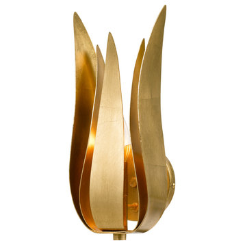 Broche 14" Wall Sconce in Antique Gold