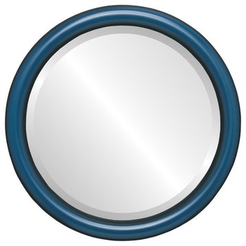 Pasadena Framed Round Mirror, Royal Blue, 25"x25"
