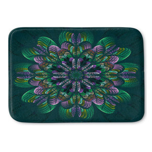KESS InHouse AlyZen Moonshadow VILLI Teal Purple Memory Foam Bath Mat 17 x 24