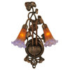 11W Amber/Purple Pond Lily 2 LT Wall Sconce