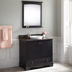 36" COFFMANN VANITY FOR SEMI-RECESSED SINK - BLACK - Bathroom Vanities And Sink Consoles
