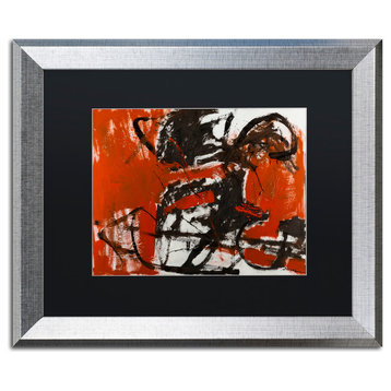 Joarez 'Black Horse' Framed Art, Silver Frame, 16"x20", Black Matte