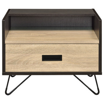 Melkree Accent Table, Oak and Black Finish