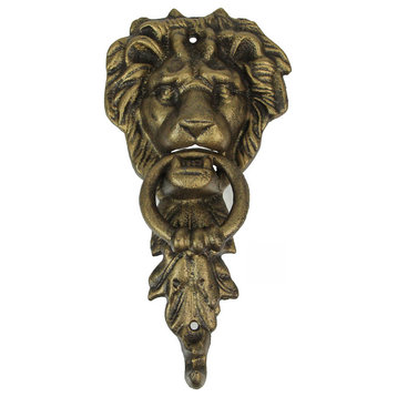 10 Inch Bronze Cast Iron Lion Vintage Door Knocker Decorative Home Decor