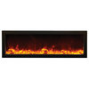 Amantii Deep Electric Fireplace Built-In Black Steel Surround 88" Wide