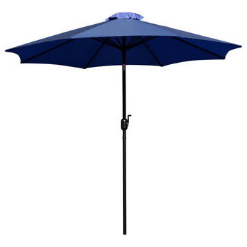 Navy 9 FT Round Umbrella with 1.5 Diameter Aluminum Pole with Crank and...