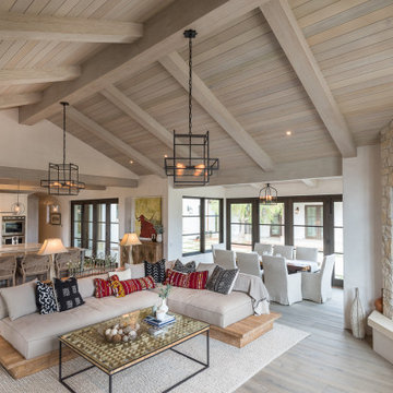 Living Room with Faux Wood Beams