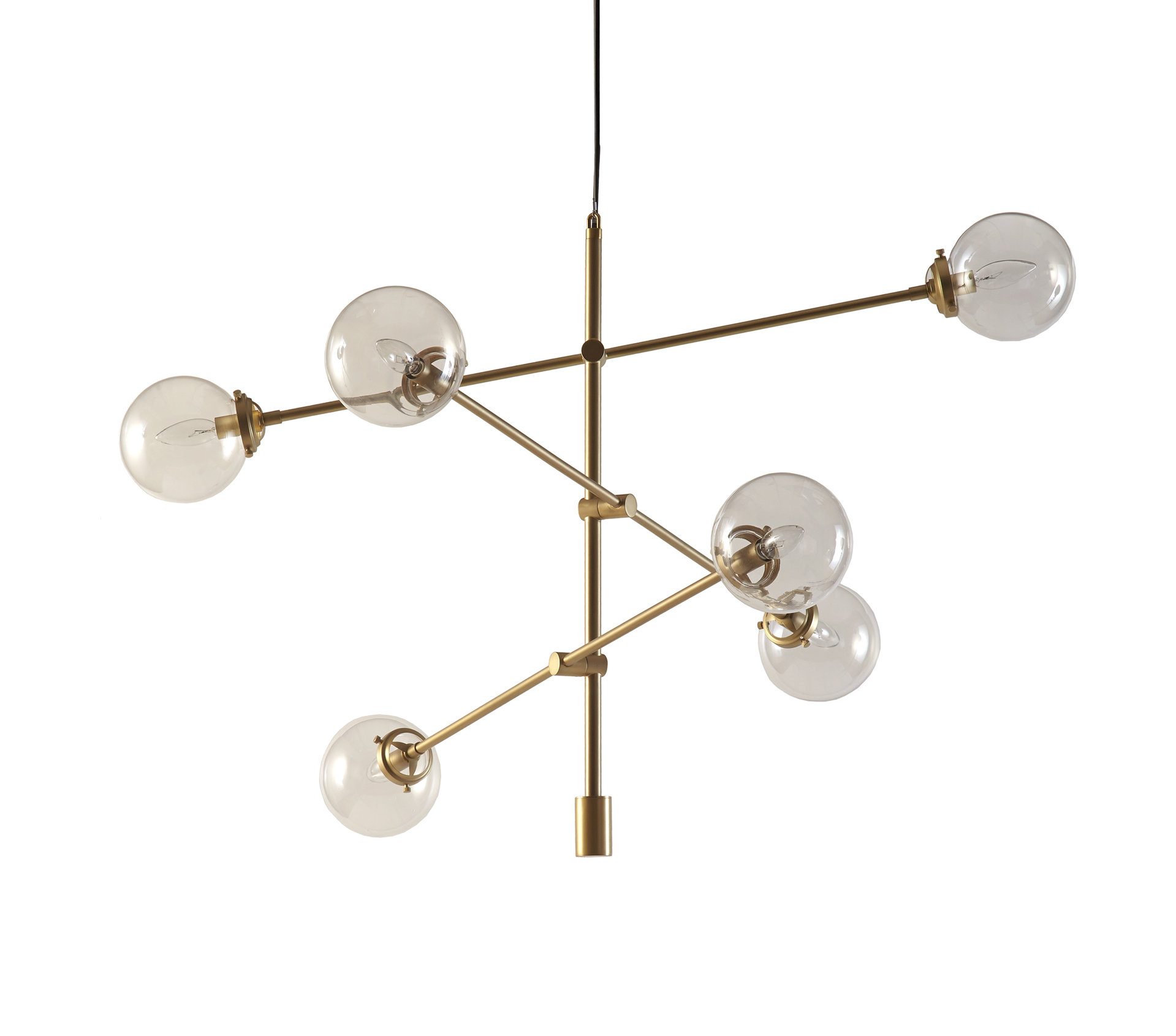 INK+IVY Cyrus 6-Globe Light Architectural Metal Chandelier, Bronze, Gold