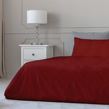 Bluff City Bedding, Cal King Size Bamboo Comfort 4 Piece Sheet Set, Red