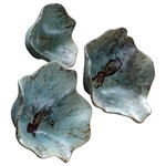Uttermost - Uttermost 04178 Teo Wood Wall Art, Set/3 - This Set Of Three Wood Wall Art Features Naturally Spalted Tamarind Wood, Finished In A Soft Blue-green. Because Each Is Individually Handcrafted, Sizes May Vary. Cracks And Variations In The Grain Are Natural To This Type Of Wood. Sizes: Sm-10x10x5, Med-15x15x7, Lg-16x16x7