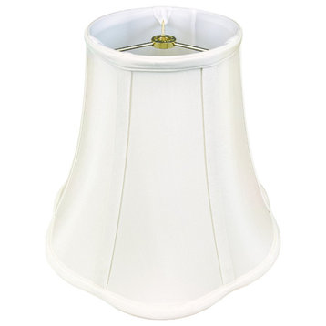 Royal Designs Bottom Outside Scallop Bell Lamp Shade, White, 9x18x14