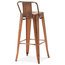 Industrial Bar Stool With Back Rest, Copper
