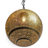 Brass Circle Dot Globe Pendant
