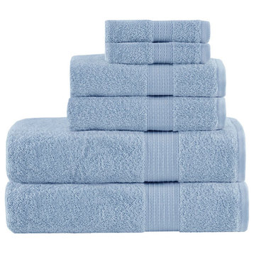 Madison Park Organic 6 Piece Organic Cotton Towel Set, Blue