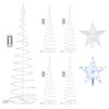 6 Ft LED Spiral Tree Light Cool White 182 LED Xmas Decor Battery 5 Pack