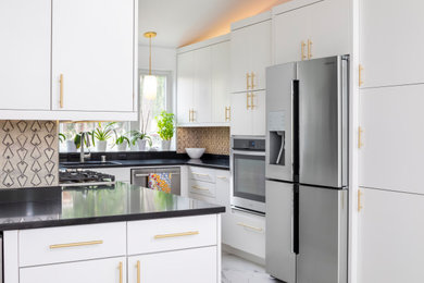 Example of a trendy kitchen design in Seattle
