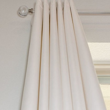Grommet Top Drapery Panels on Brushed Nickle Hardware