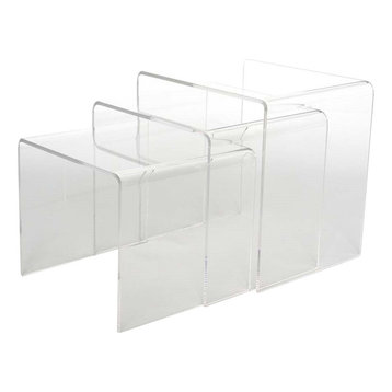 Baxton Studio Acrylic Nesting Table 3 Piece Table, Set Display Stands