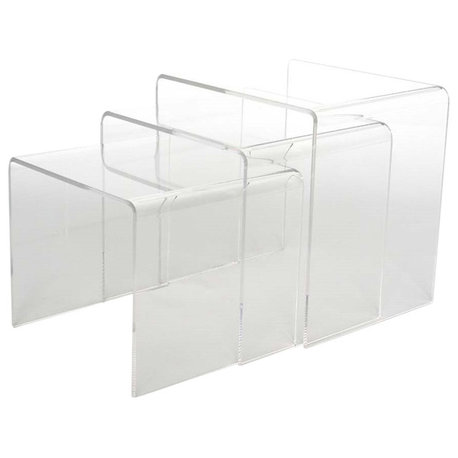 Baxton Studio Acrylic Nesting Tables, 3-Piece Set Display Stands