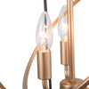 LNC 3-Lights Modern Mette Black and Gold Sputnik Small Adjustable Chandelier