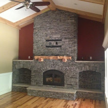 Basement fireplace stone ideas
