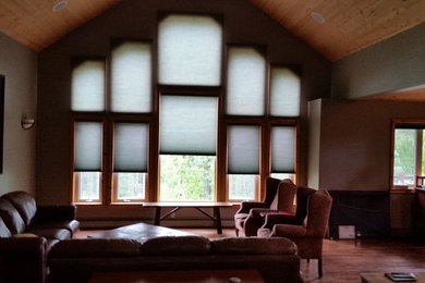 Inspiration for a farmhouse family room remodel in Other
