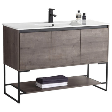 Urbania Vanity Set, Gray, 48", Single Sink