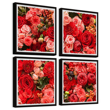 Valley of Roses Quadriptych, 24"x24"