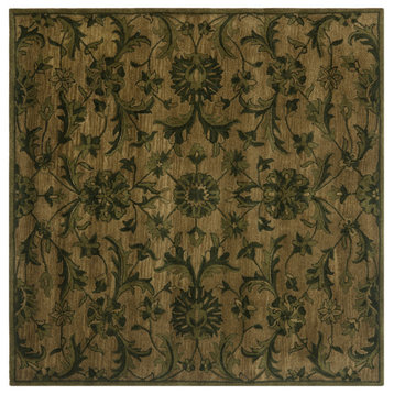 Safavieh Antiquity Collection AT824 Rug, Olive/Green, 6' Square