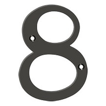 RN4-8U10B 4" Numbers, Solid Brass, Oil Rubbed Bronze
