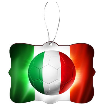 Italy Italia Football Soccer Flag Design Rectangle Christmas Tree Ornament