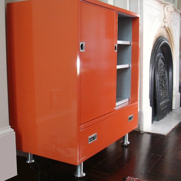 Orange Lacquer AV Cabinet