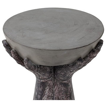 Hands Shape Grey Concrete Side Table