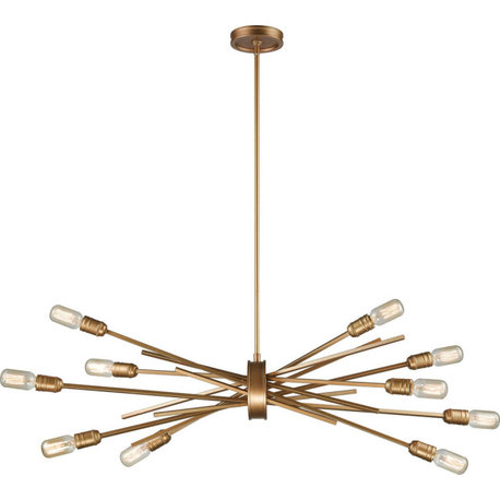 xenia 10-Light Chandelier, Matte Gold