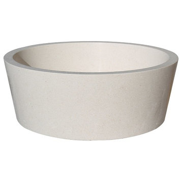 Tapered Natural Stone Vessel Sink, Limestone