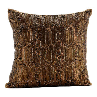 Chocolate Brown Pillow. Brown Throw Pillow 18 Inch Silk Pintuck Cushion  Cover Custom Made. 