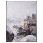 StyleCraft - Abstract Blend Hand Painted Framed Contemporary Canvas Art - This Abstract Blend Hand Painted Framed Contemporary Canvas Art by StyleCraft uses one-of-a-kind hand painted touches to enhance its depth and texture. This piece is made using contrasting color tones to give it a dynamism that's perfectly accented with its wood frame. A marvelous large size touch for living rooms, dining rooms, and more.