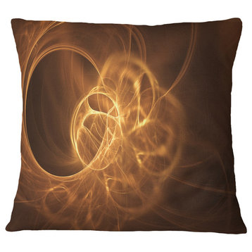 Softly Glowing Circles Golden Abstract Throw Pillow, 18"x18"