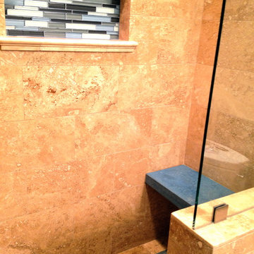 Blue Concrete Counter & Shower