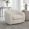 Capra Art Deco White Swivel Chair