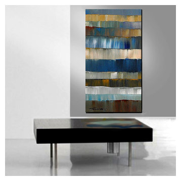 Extra Large 48"x24x2" Vertical Abstract Original Acrylic Painting by Thomas John