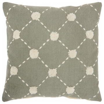 Glamorous Handcrafted Sage Accent Throw Pillow