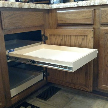 Blind Corner Slide Out Shelf Solution