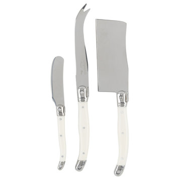 French Home Laguiole Set of 3 Cheese Knives Faux Ivory